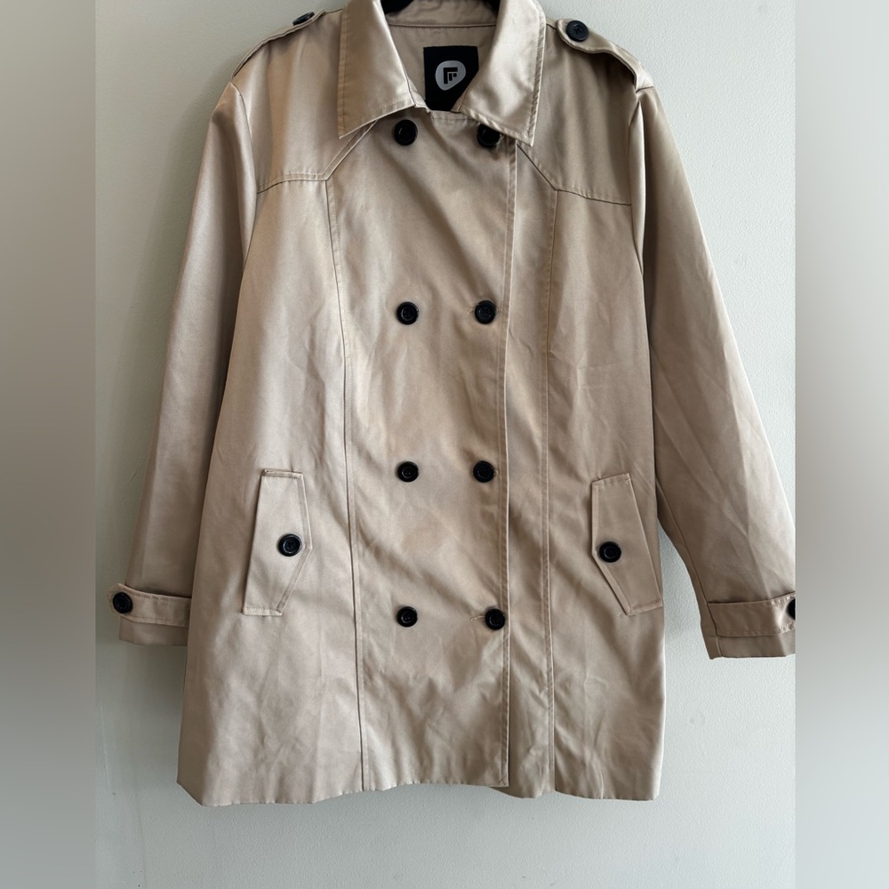 Classic Tan Double-Breasted Trench Coat